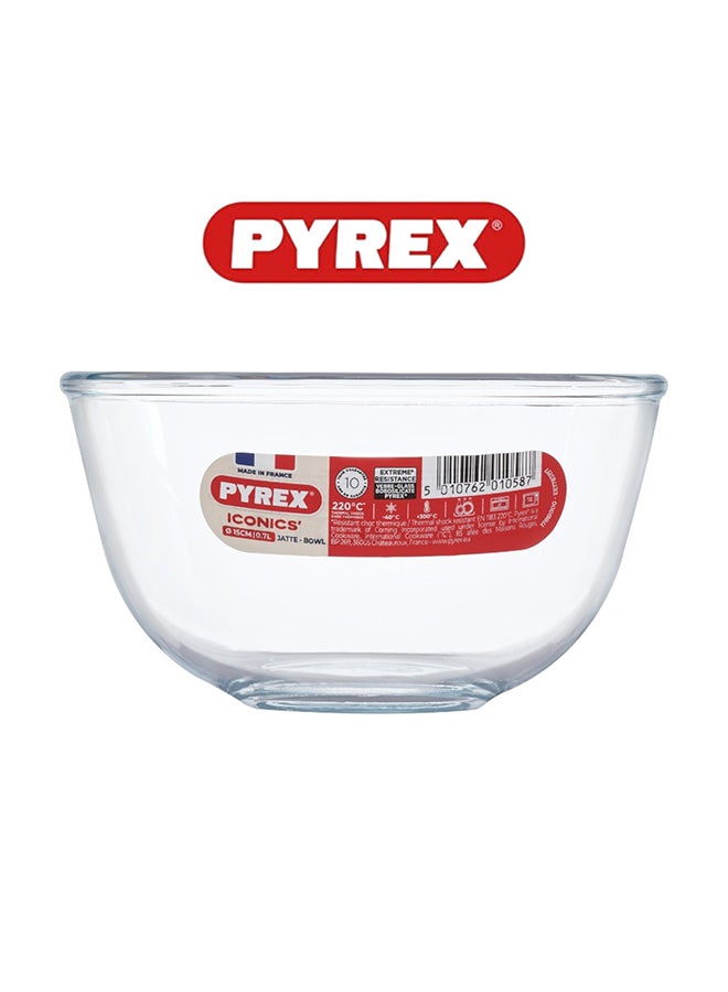 Pyrex Glass Mixing Bowl - Heat Resistant and Stackable Clear 0.5Liters - Image 1