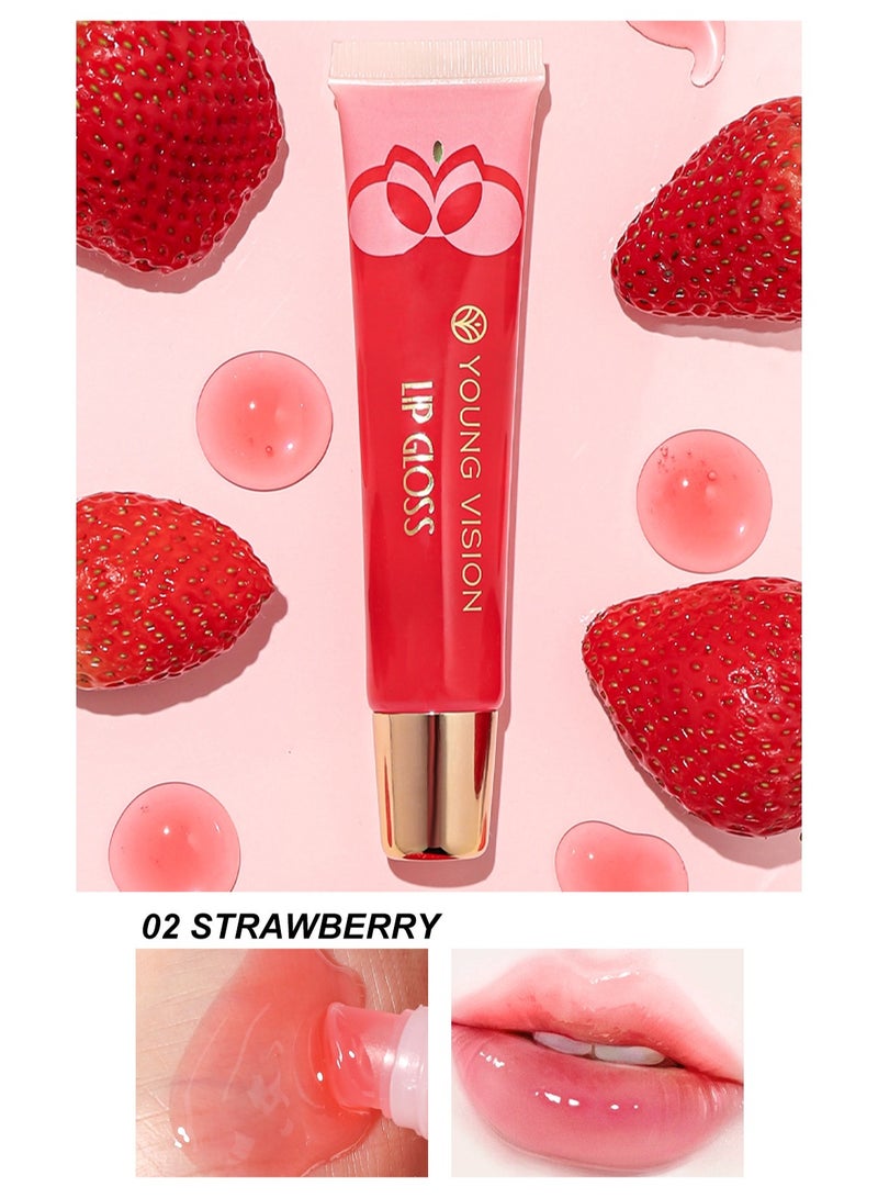 يونج فيجن زيت الشفاه بنكهات الفواكه، بلسم الشفاه المرطب طويل الأمد، مكياج الشفاه اللامع بنكهة الحلوى لجميع الأعمار، ملمع الشفاه الشفاف، غير سام، صديق للأطفال، مناسب للشفاه الجافة والمتشققة - Image 2