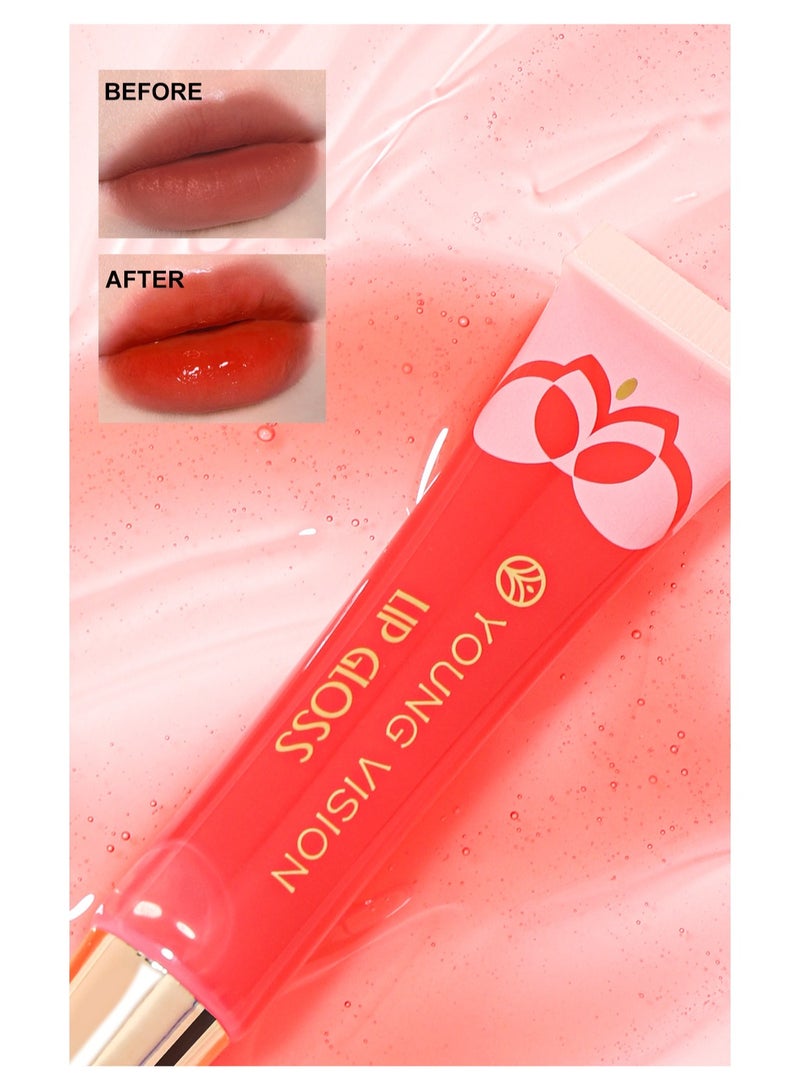 يونج فيجن زيت الشفاه بنكهات الفواكه، بلسم الشفاه المرطب طويل الأمد، مكياج الشفاه اللامع بنكهة الحلوى لجميع الأعمار، ملمع الشفاه الشفاف، غير سام، صديق للأطفال، مناسب للشفاه الجافة والمتشققة - Image 3