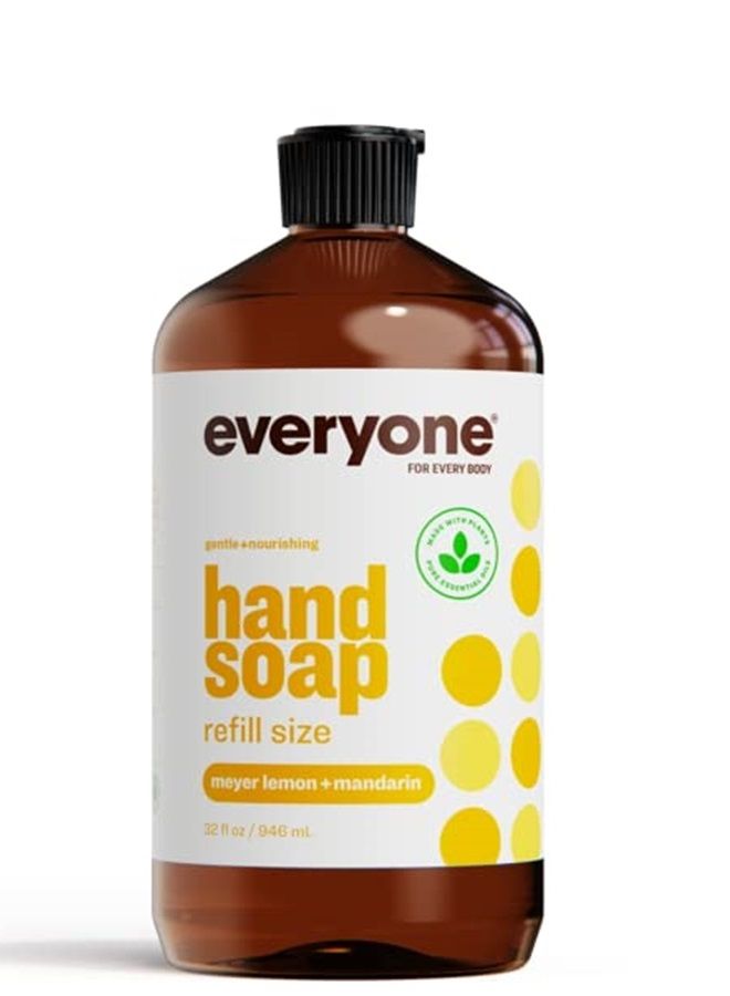 Everyone Liquid Hand Soap Refill, 32 Ounce (Pack of 2), Meyer Lemon and Mandarin, Plant-Based Cleanser with Pure Essential Oils