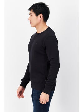 French Connection Men Crew Neck Brand Logo Fleece Sweatshirts, Dark Navy  - Image 3