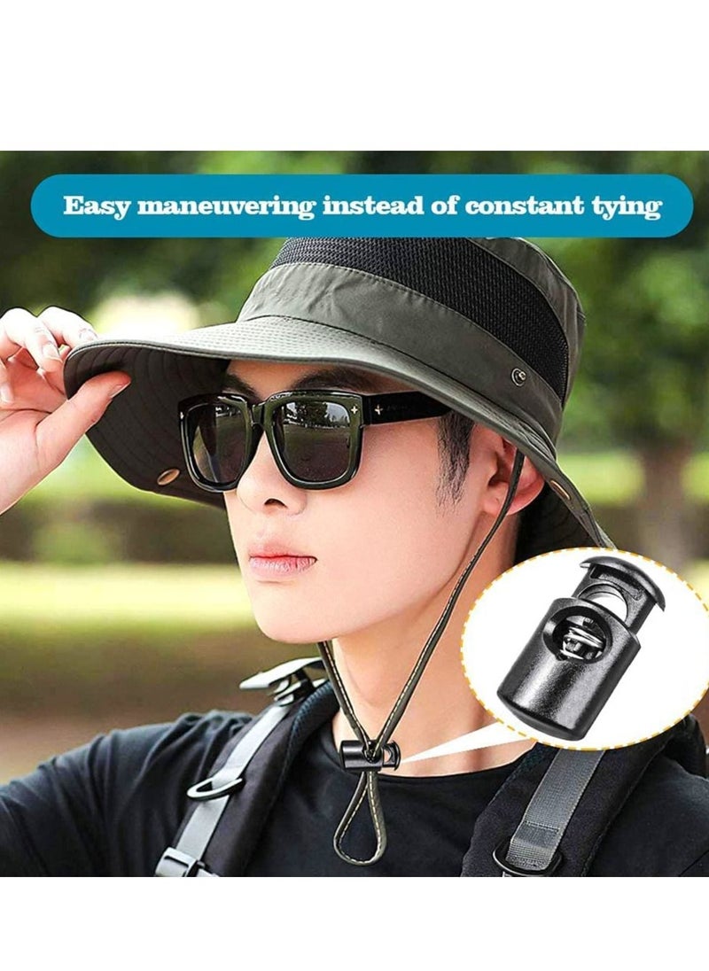 Generic - Plastic Cord Locks, Upgraded Single Hole Spring Toggle Stopper Stops Fastener Toggles for Shoelaces, Drawstrings, Paracord, Bags, Clothing, and More (10Pcs, Black) - Image 1