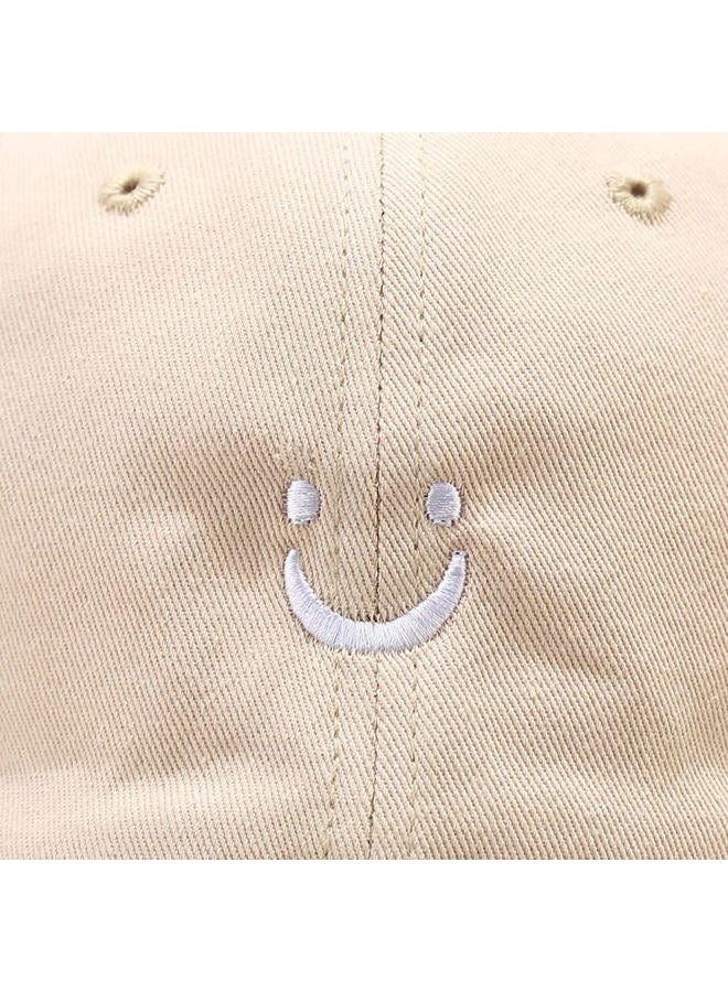 Umeepar Smile Face Baseball Cap for Women Men Adjustable Low Profile Unstructured Cotton Dad Hat (US, Alpha, One Size, Burgundy) - Image 3