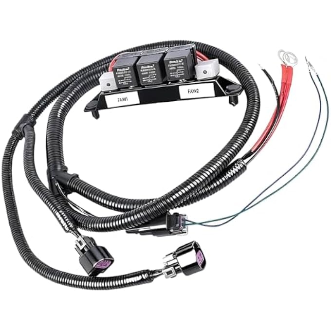 BSNOVT Dual Speed Electric Fan Control Wiring Harness Kit 67400923 Compatible With Chevy Silverado Avalanche Suburban Tahoe Gmc Sierra Yukon Retrofit Stand Alone Electric Fan Harness - Image 1