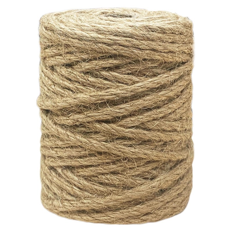 Vanhench Jute Rope 5MM 15 inch 106 ft 6Ply Twisted Heavy Duty and Thick Twine Rope Bulk for Crafts Projects Cat Scratcher Post Tree Gift Wrapping Arts Crafts Home Decoration Packing Christmas