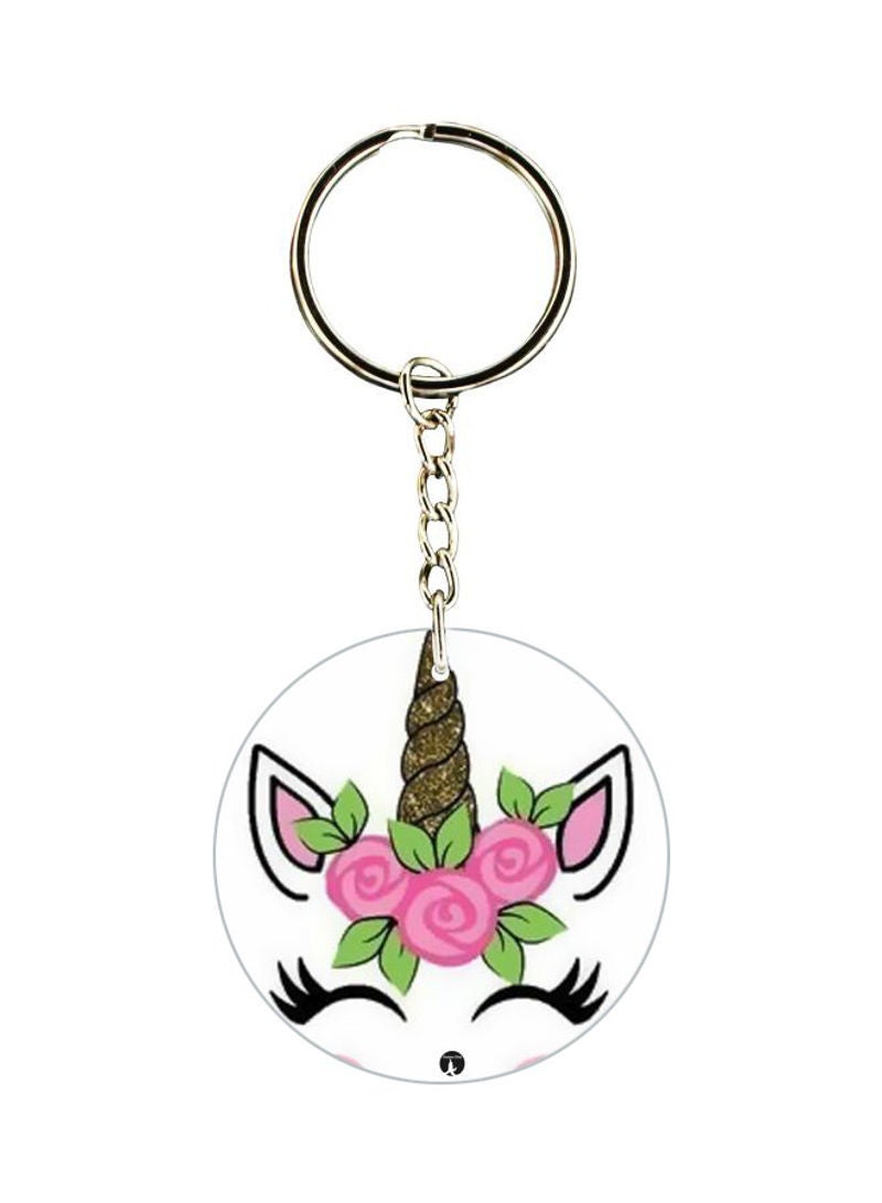 Double Sided Unicorn Printed Keychain