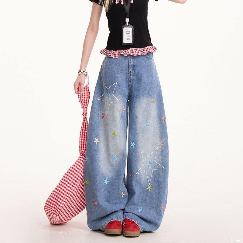 Unisex Classic Denim Jeans Loose Fit Daily Outdoor Wear - Image 1