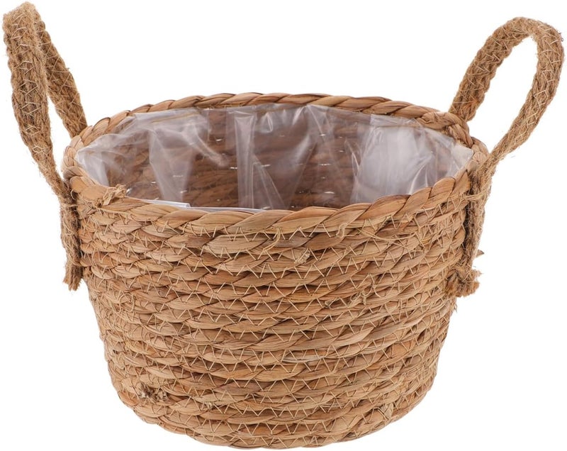 Healeved Woven Storage Basket for Plants Pastoral Style Flower Pot Liner for Indoor Gardening and Home Decoration Versatile Organizing for Living Spaces - Image 1