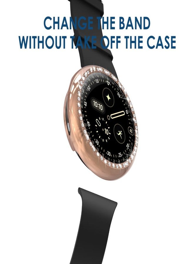 Simpeak 5-Pack Bling Case Compatible with Google Pixel Watch 4 45mm (2025) Smartwatch, Crystals Diamond Frame Protector Back Cover, (No Screen, Remove Case Off When Charging) - Image 3