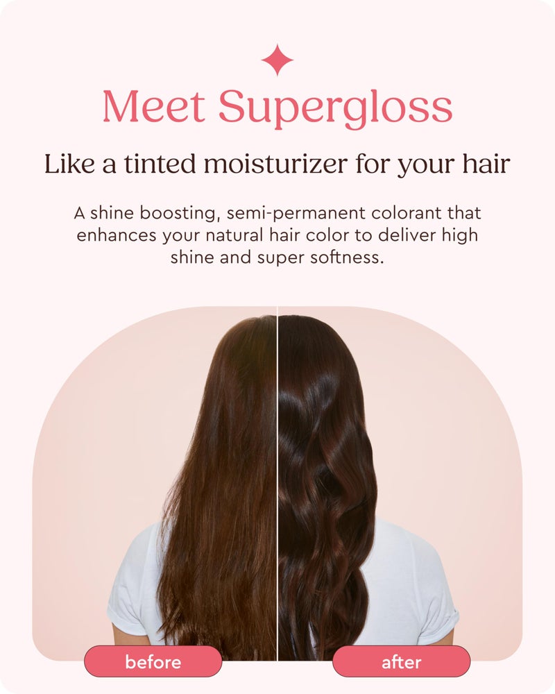 Glaze Supergloss Color Conditioning Gloss â€“ Hydrating Semi-Permanent Color Hair Gloss & Shine Boost â€“ Color Depositing Mask - Vegan, Cruelty-Free â€“ 6.4 Fl Oz - Chocolate Gleam - Warm Medium Dark Brown - Image 2