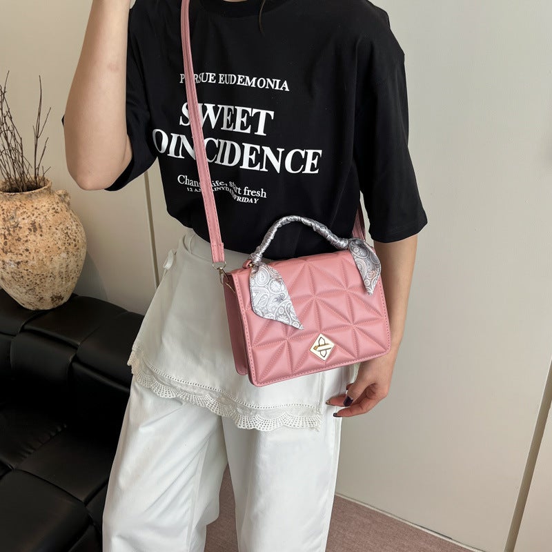 Advanced Texture Style Elegant Fashionable Beautiful All-Match Practical Crossbody Bag Simple Solid Color Shoulder Handbag - Image 4