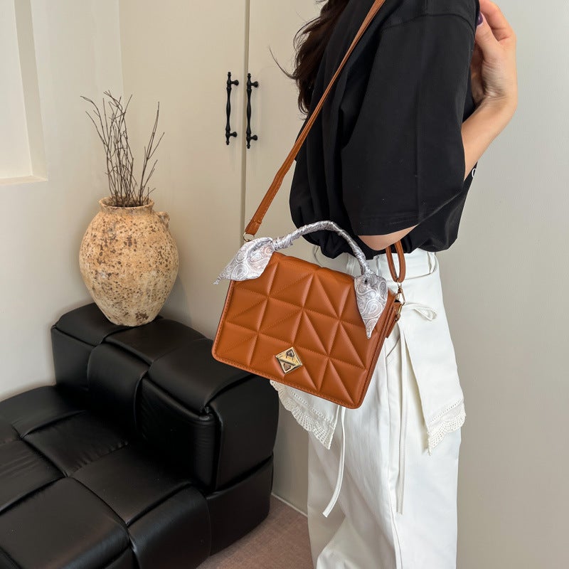 Advanced Texture Style Elegant Fashionable Beautiful All-Match Practical Crossbody Bag Simple Solid Color Shoulder Handbag - Image 3