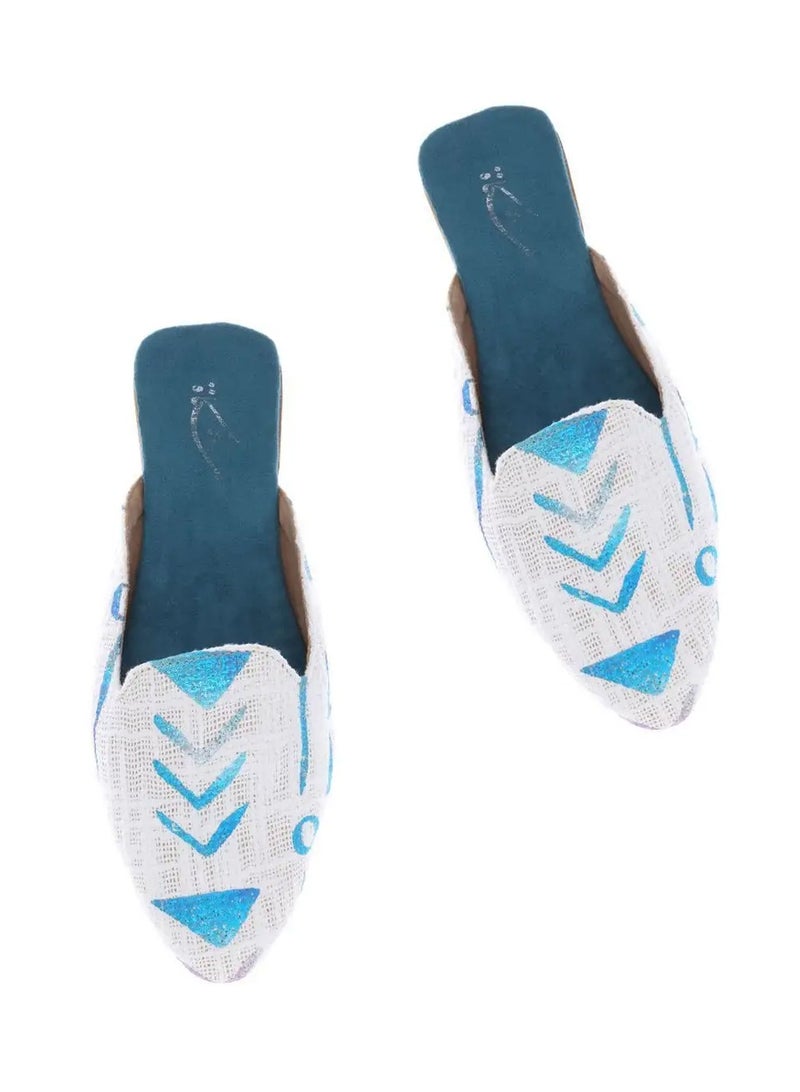 Mishkat Saham Babouche Slippers for Women (Turquoise) - Image 2