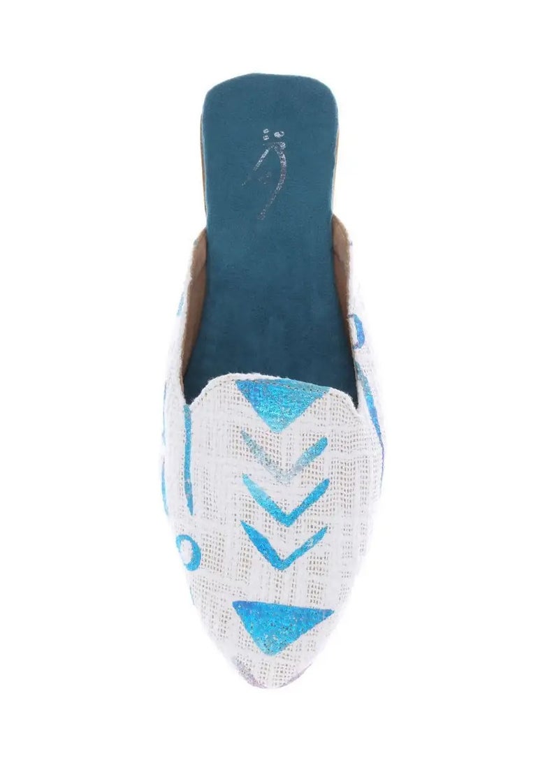 Mishkat Saham Babouche Slippers for Women (Turquoise) - Image 3