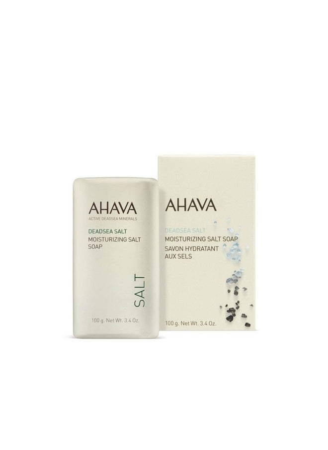 AHAVA Moisturizing Dead Sea Salt Soap - Face & Body Cleansing Bar To Moisture The Skin, Enriched With Exclusive Mineral Blend Of Dead Sea Osmoter & Dead Sea Salt, 3.4 Oz, (Packaging May Vary) 