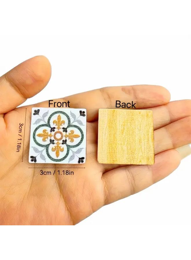 5Pcs Self Adhesive Miniature Dollhouse Floor Tiles Double Sided Wooden Geometric - Image 3