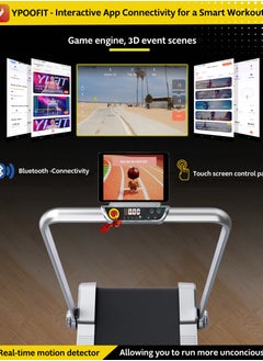 RIGID FITNESS Fitness 2-In-1 Foldable Jogging Incline Treadmill For Home & Office - Under Desk Walking Pad With Handrail, Powerful Motor 2Hp Peak, Speed To 8 Km/H, 3 Adjustable Levels, Holds Up To 218Lbs/99Kg  - Image 4