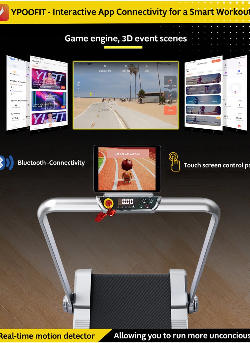 RIGID FITNESS - Fitness 2-In-1 Foldable Jogging Incline Treadmill For Home & Office - Under Desk Walking Pad With Handrail, Powerful Motor 2Hp Peak, Speed To 8 Km/H, 3 Adjustable Levels, Holds Up To 218Lbs/99Kg - Image 1