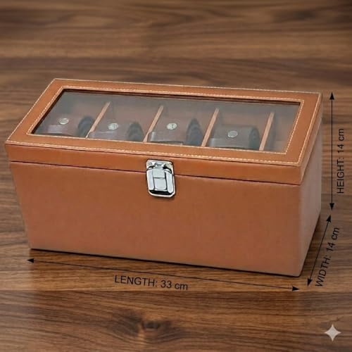 essart Luxury 5 Slot Belt Case for Men – Faux Leather Travel Belt Organizer | Compact Roll Storage with Individual Compartments in Tan color - Image 4