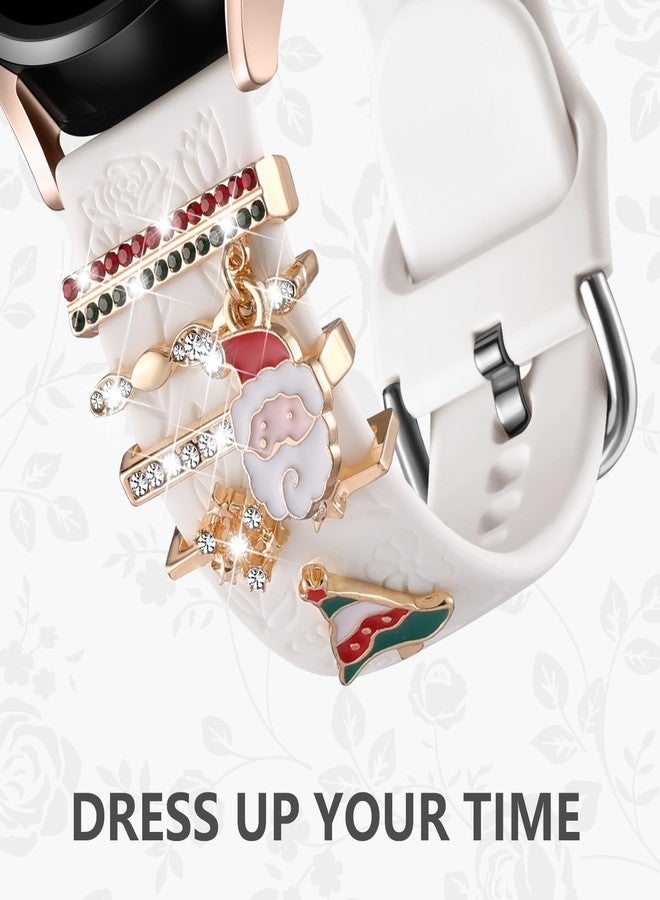 DaQin Christmas Band Compatible with Samsung Galaxy Watch 7 Band/FE 6 5 4 40mm 44mm,Galaxy Active 2, 20mm Watch Band Soft Silicone Replacement Strap with Decorative Charms Accessories Women - Image 3