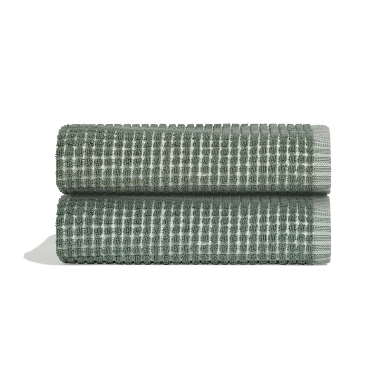ONSEN Cotton Plush Hand Towels - Set of 2 - Soft, Absorbent, Quick-Drying 100% Cotton Towels - Perfect for Guest & Everyday Use - Oeko-TEX Certified - Spruce - Image 1