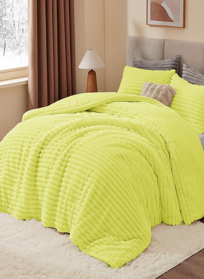 BEDELITE Fleece Queen Comforter Set -Super Soft & Warm Fluffy Charlock Bedding, Luxury Fuzzy Heavy Bed Set for Winter with 2 Pillow Cases - Image 2