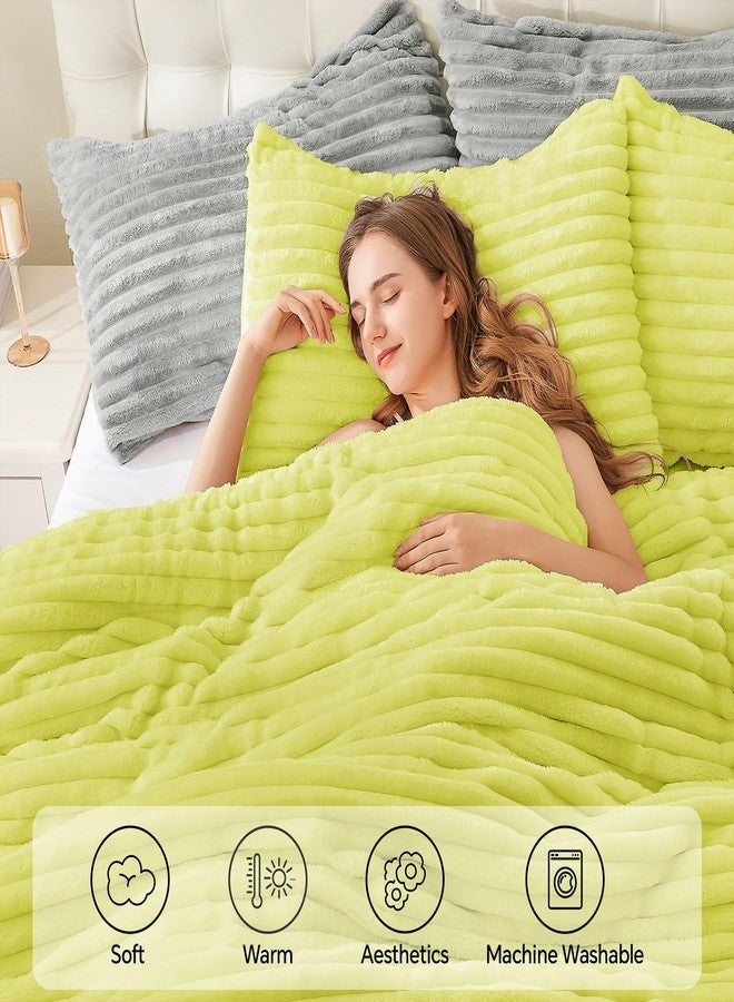 BEDELITE Fleece Queen Comforter Set -Super Soft & Warm Fluffy Charlock Bedding, Luxury Fuzzy Heavy Bed Set for Winter with 2 Pillow Cases - Image 3