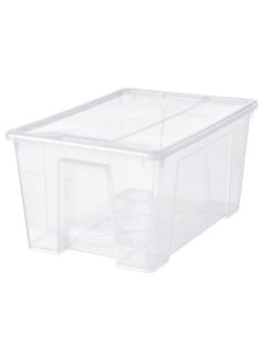 Box with lid, transparent, 57x39x28 cm/45 l
