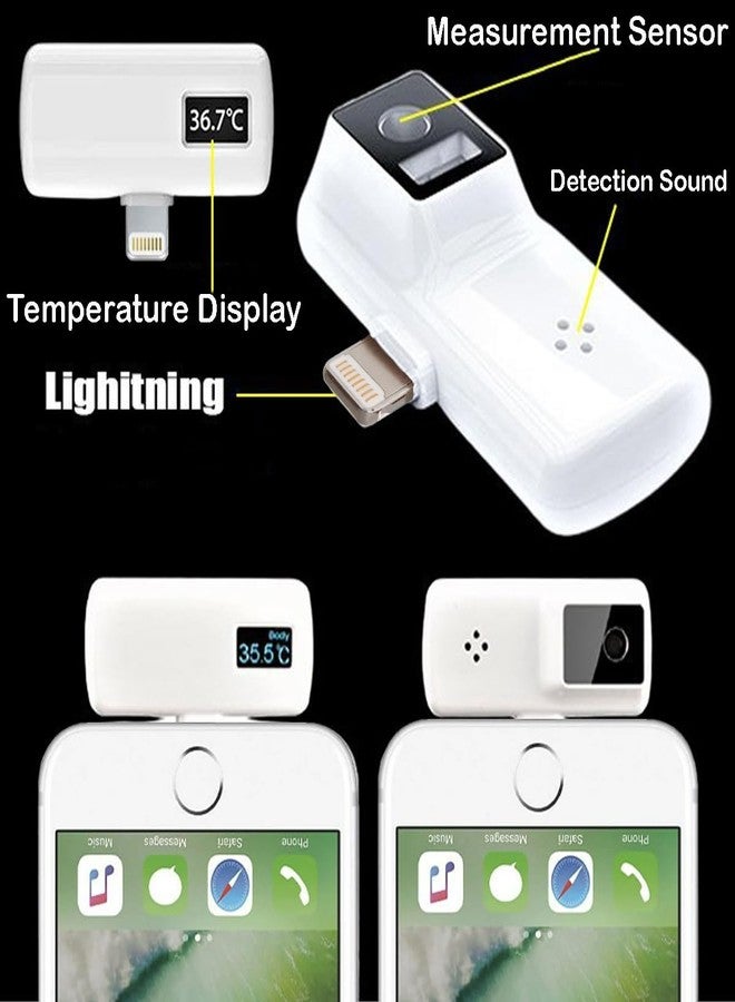 FLORISELL مقياس حرارة الأذن الرقمي من فلوريسيل للأطفال الرضع والأطفال الصغار والبالغين، شاشة ThermoScan رقمية ودقيقة، مقياس حرارة لتتبع الحمى بدقة في المنزل، متوفر فقط لأجهزة آيفون بنظام iOS - Image 4