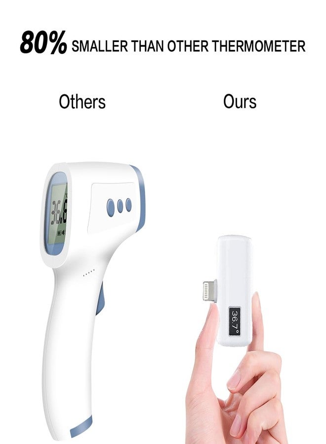 FLORISELL مقياس حرارة الأذن الرقمي من فلوريسيل للأطفال الرضع والأطفال الصغار والبالغين، شاشة ThermoScan رقمية ودقيقة، مقياس حرارة لتتبع الحمى بدقة في المنزل، متوفر فقط لأجهزة آيفون بنظام iOS - Image 3