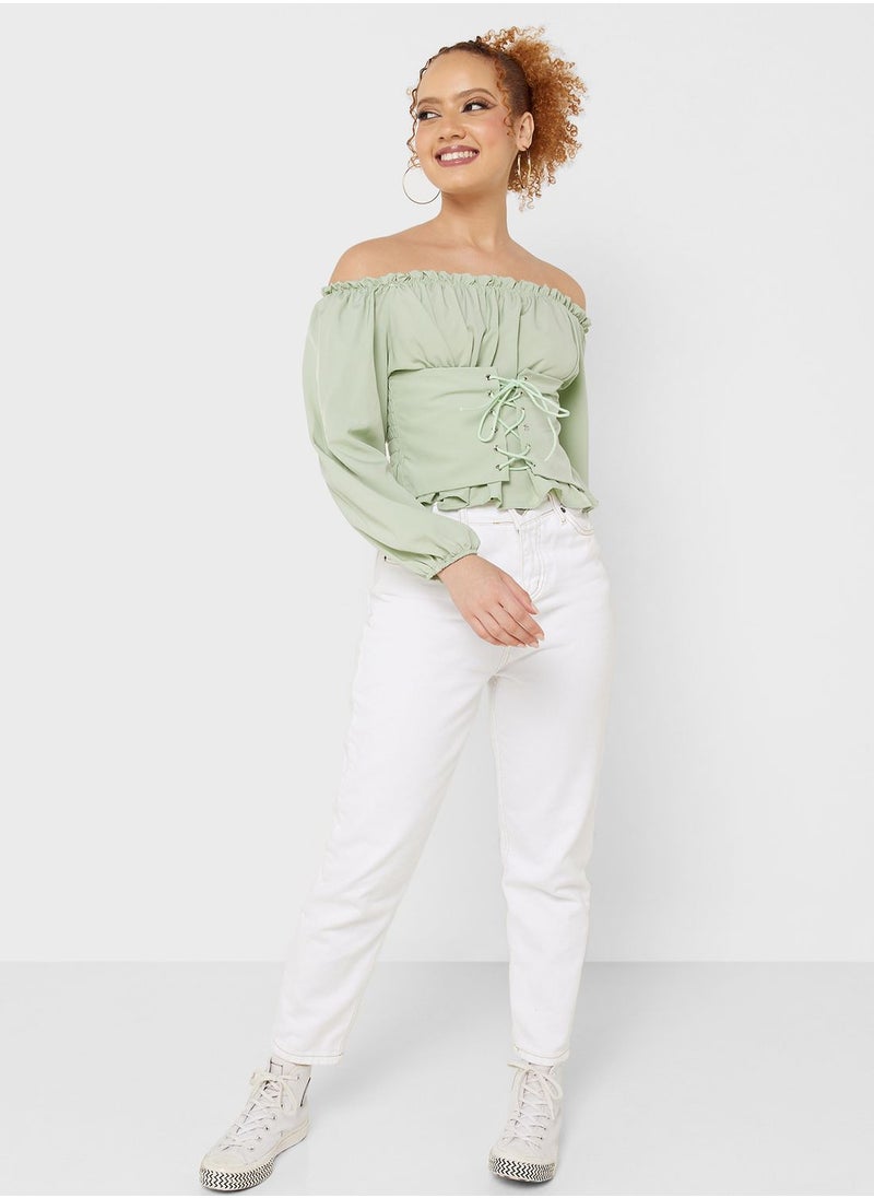 Urban Minx - Urban Minx Cold Shoulder Blouse - Image 1