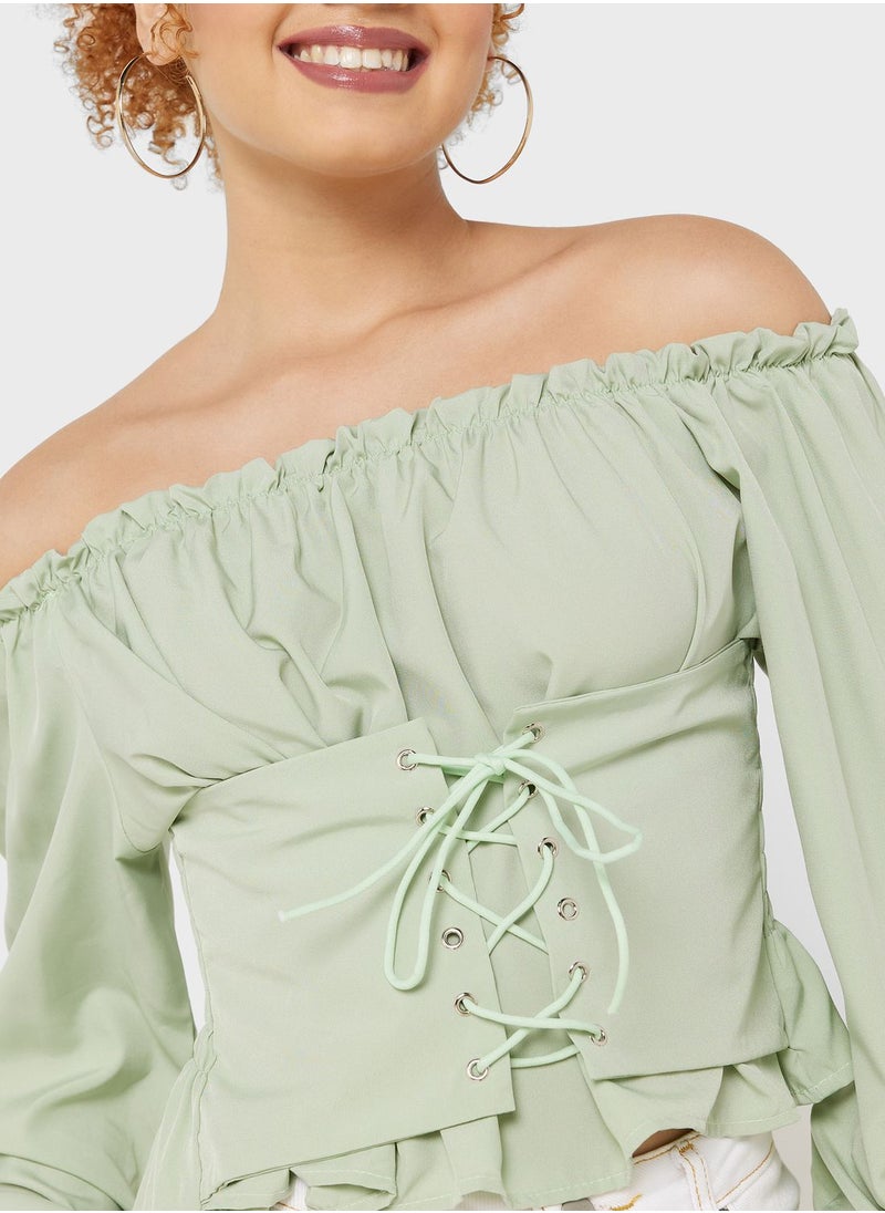 Urban Minx - Urban Minx Cold Shoulder Blouse - Image 1