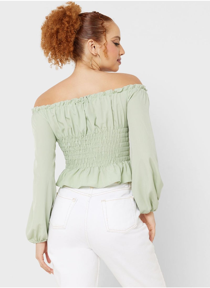 Urban Minx - Urban Minx Cold Shoulder Blouse - Image 1