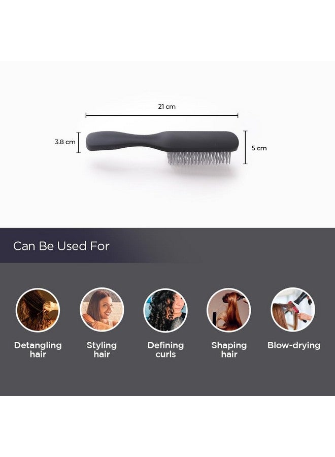 Kuber Industries Hair Brush | Flexible Bristles Brush | Hair Brush With Paddle | Straightens & Detangles Hair Brush | Suitable For All Hair Types | Hair Brush Styling Hair | Set Of 2 | Blue & Black - Image 3