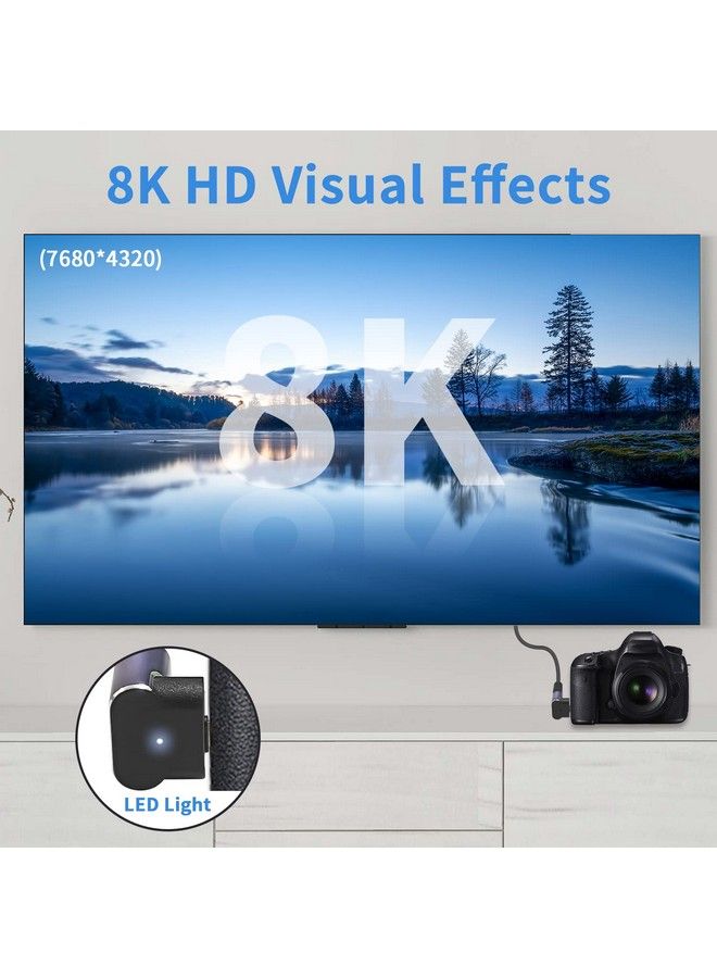 Duttek 8K 90 Degree Hdmi To Micro Hdmi Adapter Up Angle Micro Hdmi Male To Hdmi Female Adapter Uhd Micro Hdmi Extender Adapter With Led Light And Perforated Design For Cameras Camcorder (2 Pack) - Image 4