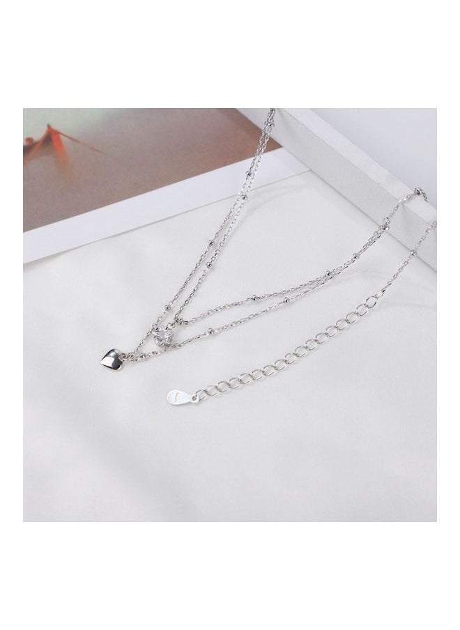 NIBEMINENT - S925 Sterling Silver Crystal Studded Pendant Necklace - Image 1
