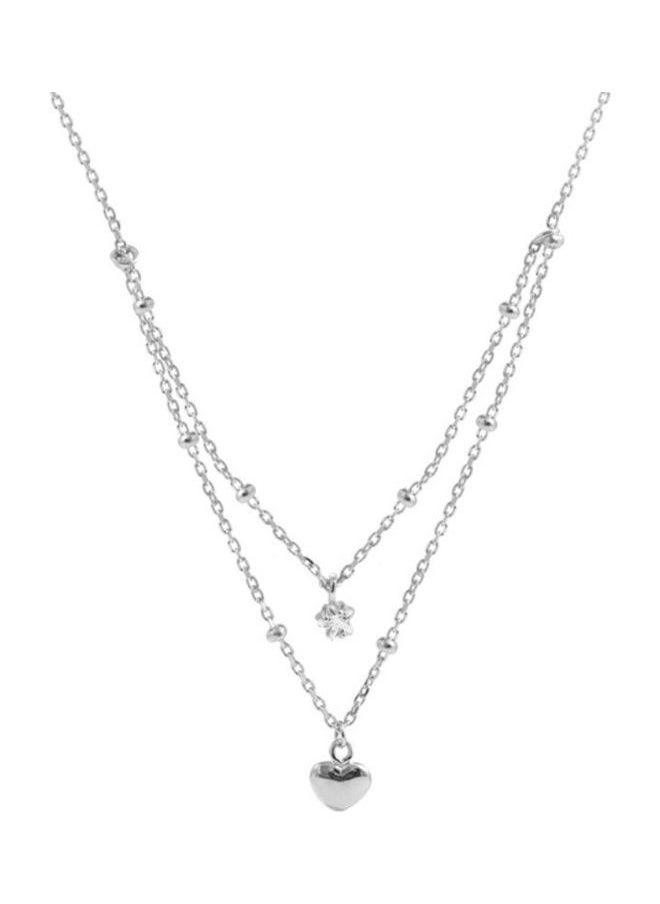 NIBEMINENT - S925 Sterling Silver Crystal Studded Pendant Necklace - Image 1