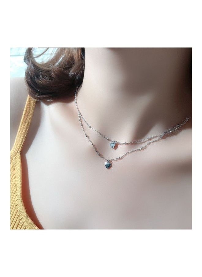 NIBEMINENT - S925 Sterling Silver Crystal Studded Pendant Necklace - Image 1