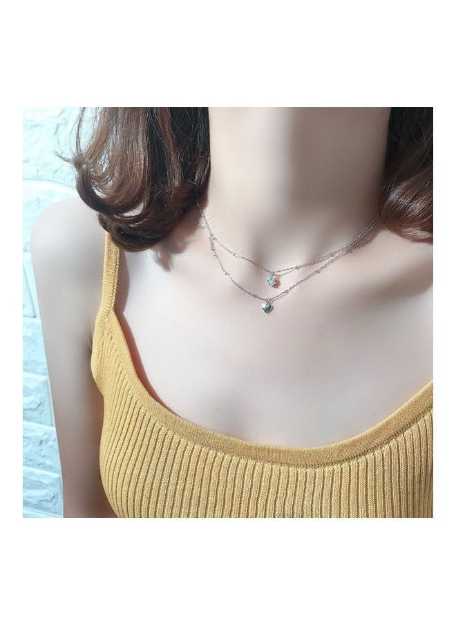 NIBEMINENT - S925 Sterling Silver Crystal Studded Pendant Necklace - Image 1