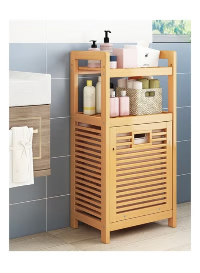 keke Multi-Functional Multi-Layer Large Solid Wood Floor Bathroom Storage Rack 50*30*95CM - Image 2