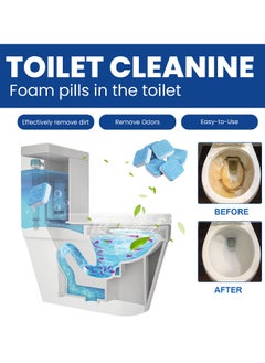 JUE-FISH Ultra-Clean Toilet Effervescent Tablets, Automatic Toilet Cleaner, Toilet Disinfection Tablets, Cleaning Decontamination, Urine Stain Remover, Toilet Cleaning Spirit（1 Box Of 16 Pieces）  - Image 3