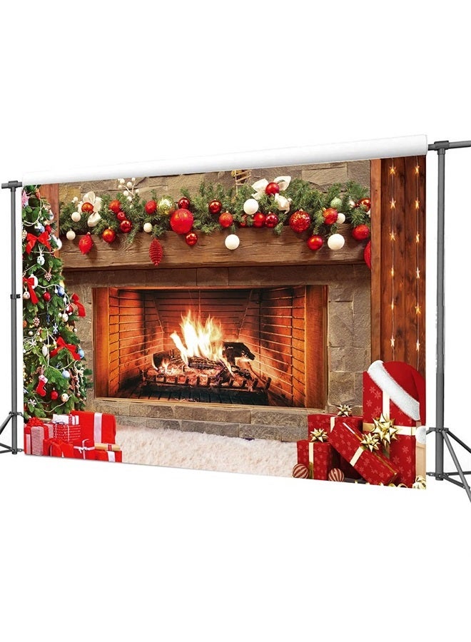 CYLYH 7x5ft Christmas Photography Backdrop Christmas Fireplace Theme Backdrop Christmas Party Decorations Birthday Party Kids Portrait Photo Studio Booth Props SDJ-502 - Image 3