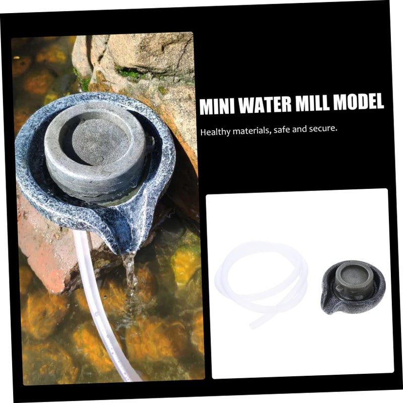 SUPVOX DIY Miniature Stone Mill Water Fountain Vintage Waterfall Garden Decor 9.5X8.5cm - Image 4