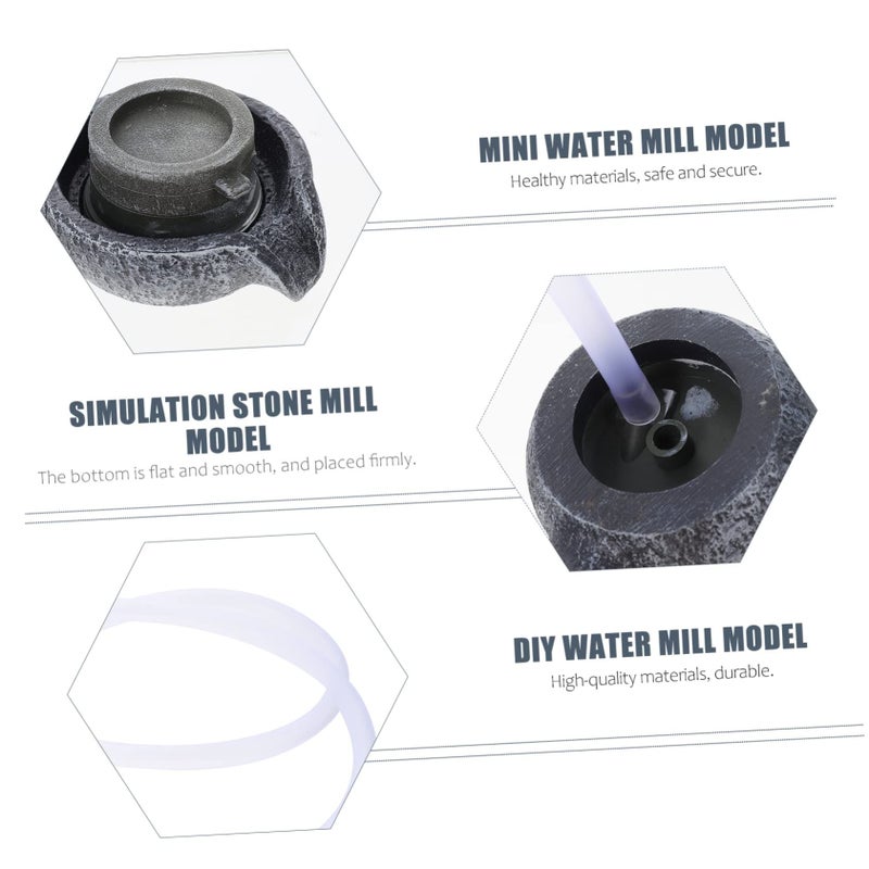 SUPVOX DIY Miniature Stone Mill Water Fountain Vintage Waterfall Garden Decor 9.5X8.5cm - Image 3