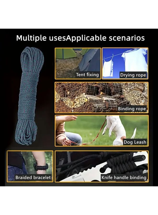 1pc 196.85 Inch 4mm Colorful Nylon Clothesline Multi Functional Non Slip Cord Durable Versatile Camping Balcony Drying Safe Grip Design Perfect For Hanging Clothes Tying Craft Rope Strong Sturdy Dragging Items - Image 3