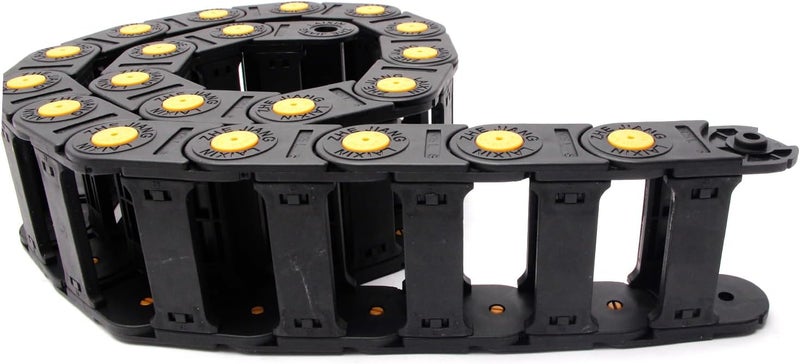 Fielect Drag Chain Cable Carrier Open Type with End Connectors R55 25X62mm 1 Meter Plastic for Electrical CNC Router Machines Black with Yellow Dots 1Pcs - Image 4