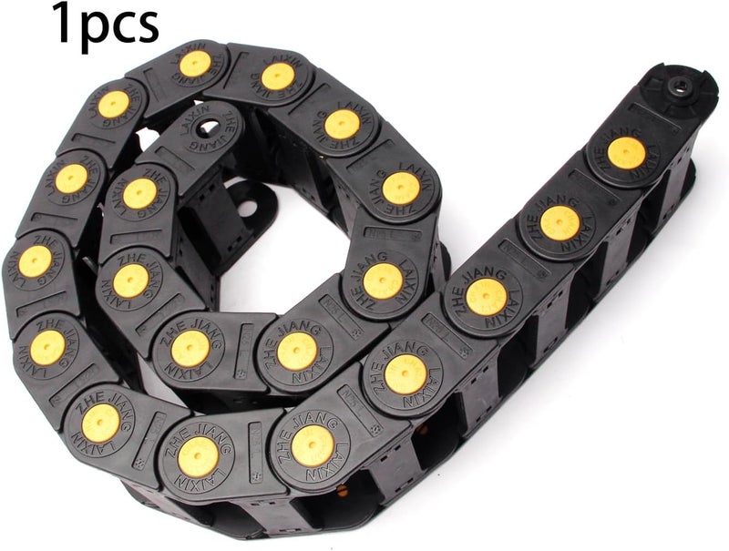 Fielect Drag Chain Cable Carrier Open Type with End Connectors R55 25X62mm 1 Meter Plastic for Electrical CNC Router Machines Black with Yellow Dots 1Pcs - Image 5