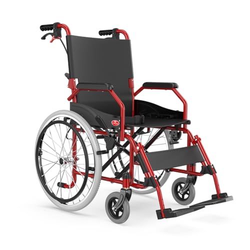 EASYCARE® Imported MS 11kg Ultra Lightweight Transporter Wheelchair with Hand Brake, Attendant Break & Quick Lock, Seat Belt, Foldable Backrest, Flip-Up Leg Rest, 105kg Capacity (20 Inches) - Image 1
