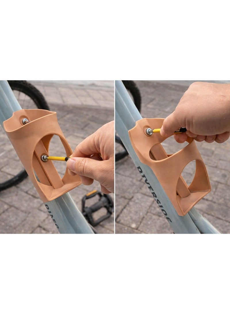Minimalist Bicycle Water Bottle Holder – Matte Beige Finish, Lightweight Durable Design (16cm x 8cm) - Image 5