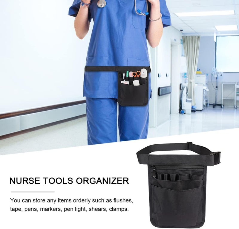 Lurrose Nurse Tools Organizer Pouch Medical Supplies Waist Bag for Nurses Doctors for Scissors Pens and Markers - Image 2